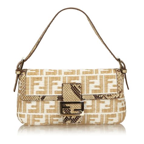 fendi canvas baguette|fendi baguette second hand.